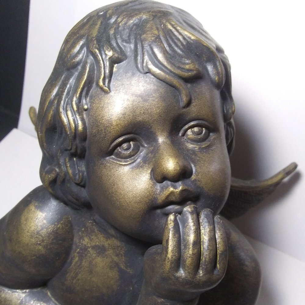 Grandeur Noel Cupid angel cherub  Stocking Holder  very heavy